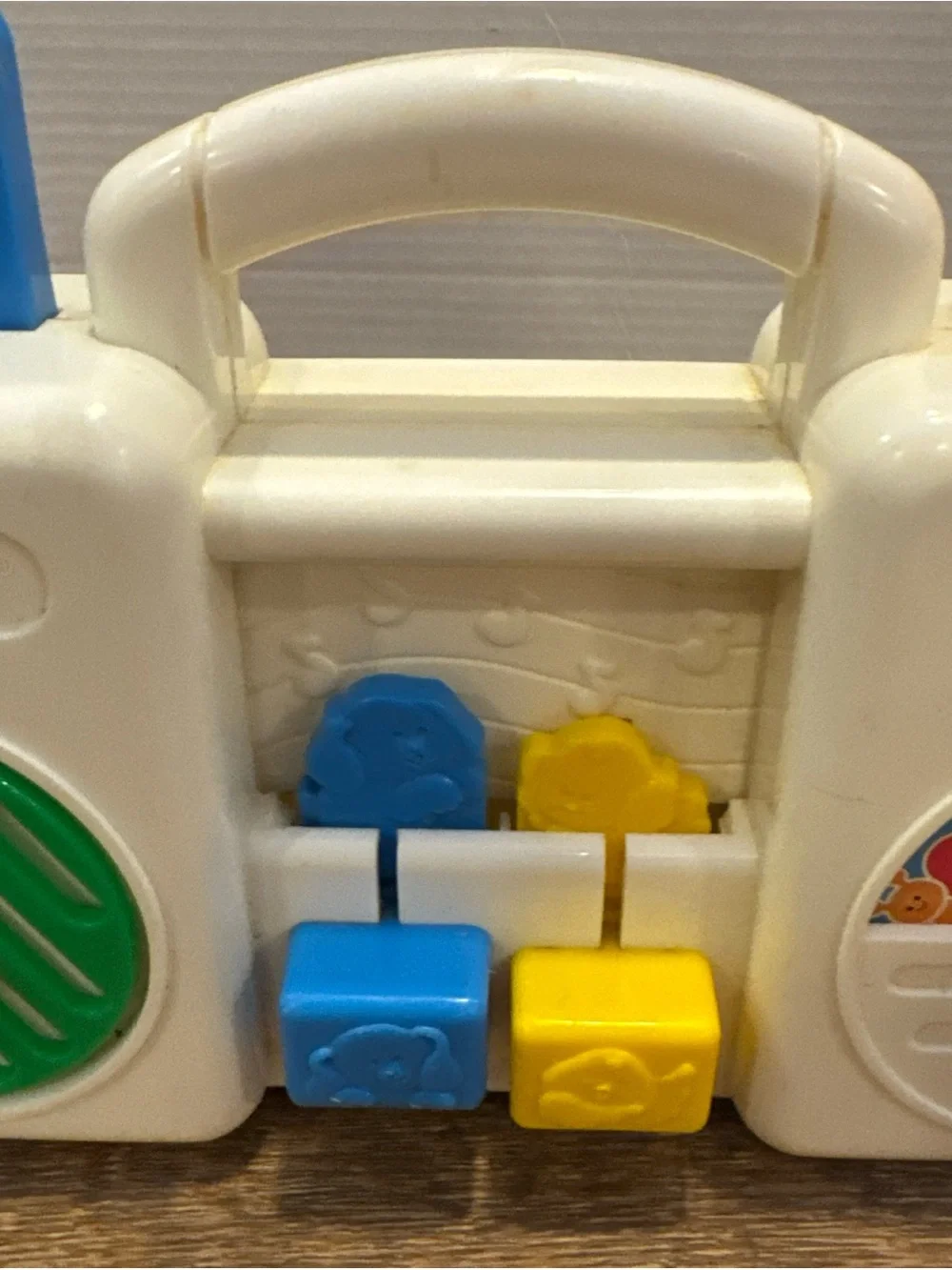 Vintage Fisher-Price Pretend Radio Music Toy White Red Blue Yellow